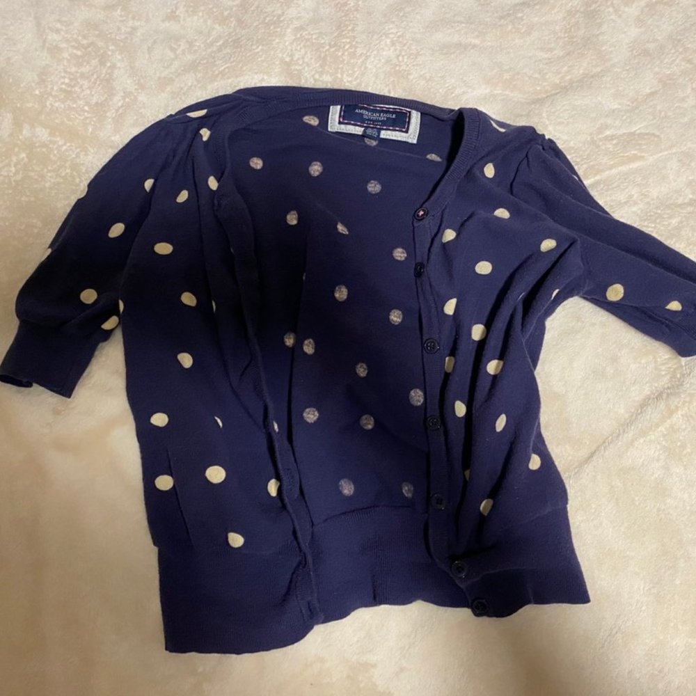 American Eagle Polka Dot Cardigan 3 Quarter Length